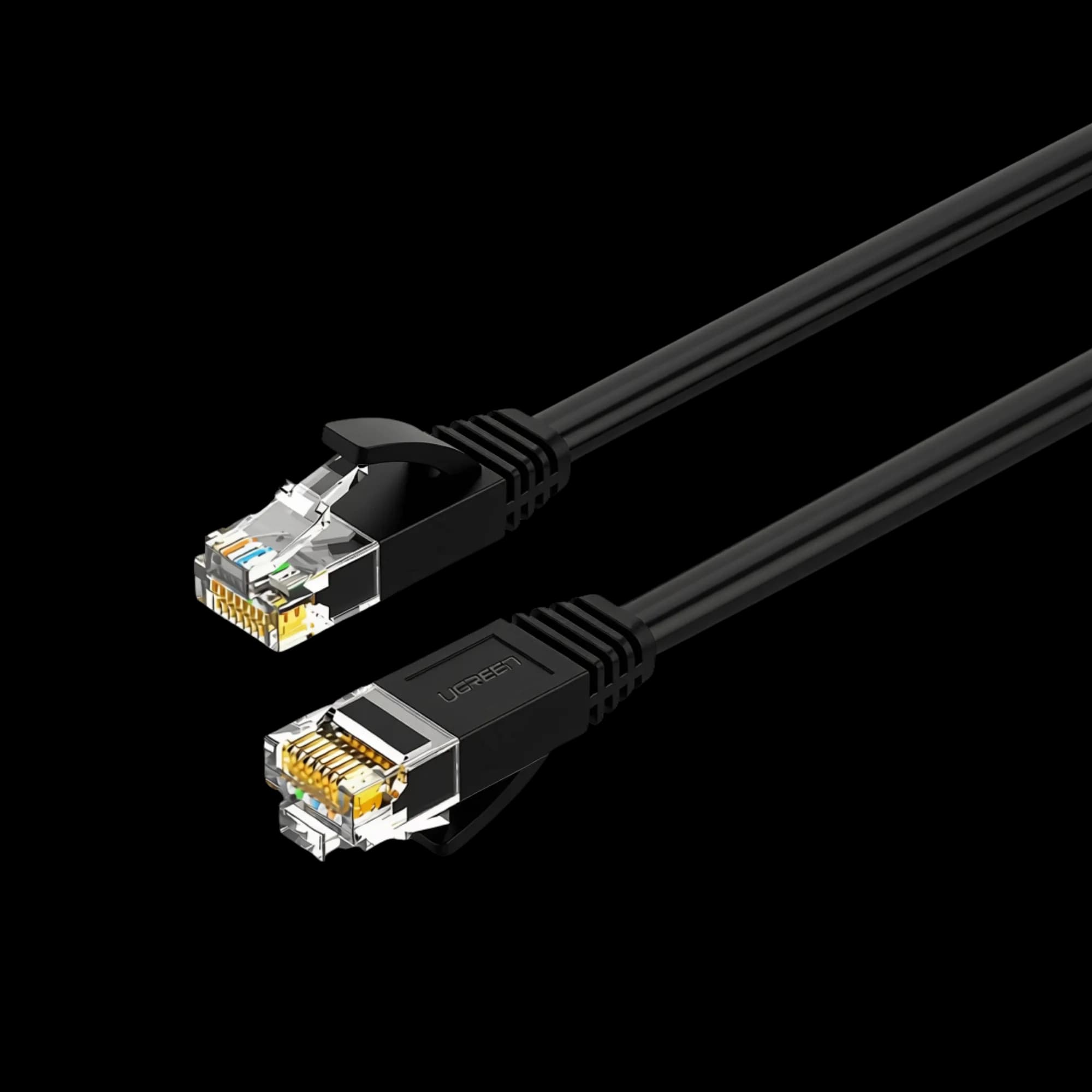 UGREEN NW102 Flat Network Cable, UTP, Cat6, Black